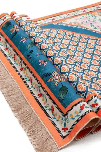 Petroleum Blue Velvet Carpet - 3