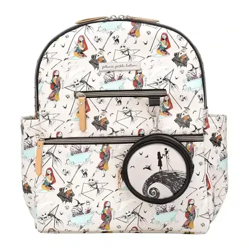 Petunia Pickle Bottom Ace Backpack - Multi-Function Diaper Bag with Insulated Pockets and Changing Pad - Wide Zip-top for Easy Access to Contents - Halloween Town 