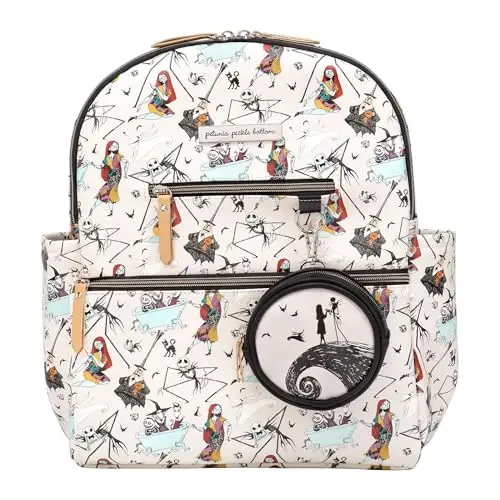 Petunia Pickle Bottom Ace Backpack - Multi-Function Diaper Bag with Insulated Pockets and Changing Pad - Wide Zip-top for Easy Access to Contents - Halloween Town - 1