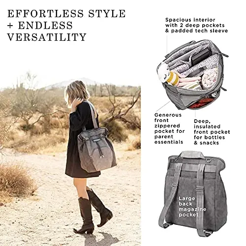 Petunia Pickle Bottom Cinch Convertible Backpack | Baby Diaper Bag for Parents | Stylish, Spacious, Secure Backpack - 11