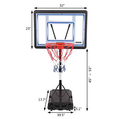 PEXMOR Havuz Basketbol Potası & Voleybol Havuz Kenarı, Havuz İçin Taşınabilir, Yükseltilmiş Su Basketbolu Arka Tahta Standı Havuz İçin Kapalı Açık - 3