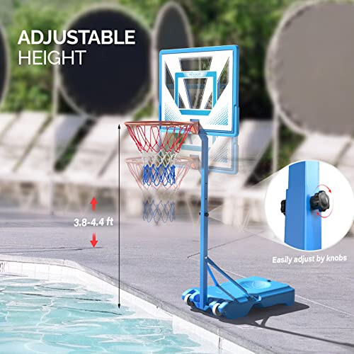 PEXMOR Pool Basketball Hoop Poolside, Portable 45-53