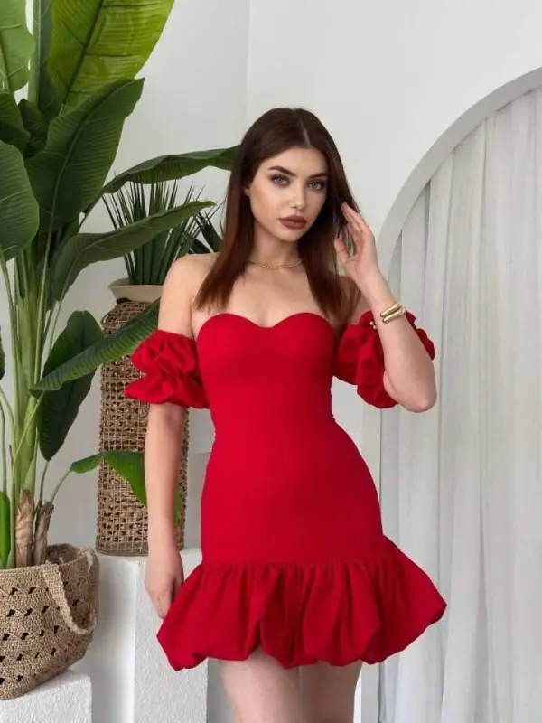Peyda Strapless Dress - BÜYÜKBEDENIZ