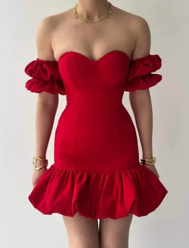 Peyda Strapless Dress - BÜYÜKBEDENIZ (1)