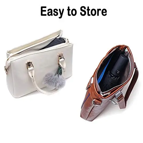 PFFY 2 Packs Travel Umbrella Windproof Auto Open & Close Collapsible Folding Small Compact Backpack Car travel Essentials Purse Umbrellas for Rain - 5