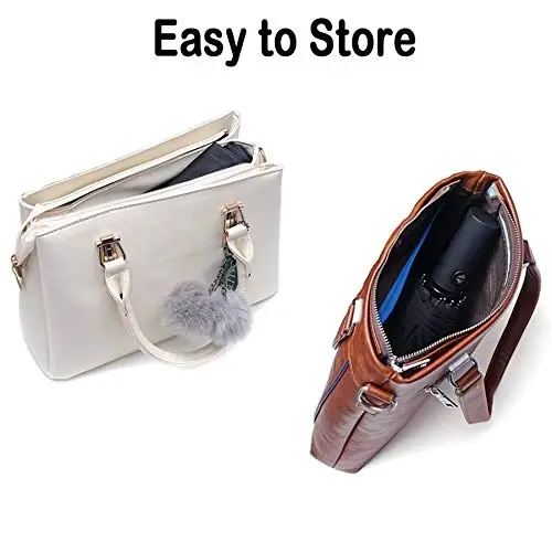 PFFY 2 Packs Travel Umbrella Windproof Auto Open & Close Collapsible Folding Small Compact Backpack Car travel Essentials Purse Umbrellas for Rain - 5