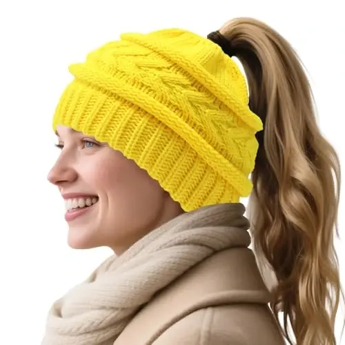 PFFY Beanie Hat for Women Winter Warm Knit Beanies Hats Skull Cap - 1