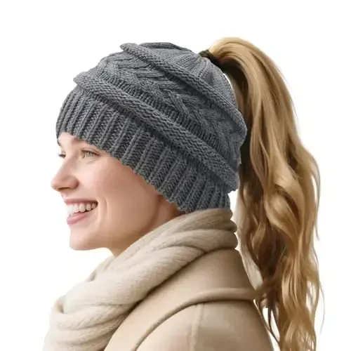 PFFY Beanie Hat for Women Winter Warm Knit Beanies Hats Skull Cap 