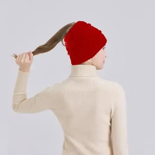 PFFY Beanie Hat for Women Winter Warm Knit Beanies Hats Skull Cap - 2