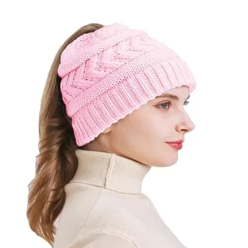 PFFY Beanie Hat for Women Winter Warm Knit Beanies Hats Skull Cap - 1