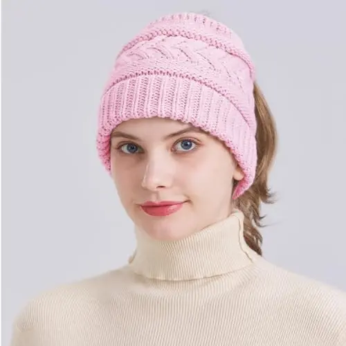 PFFY Beanie Hat for Women Winter Warm Knit Beanies Hats Skull Cap - 5