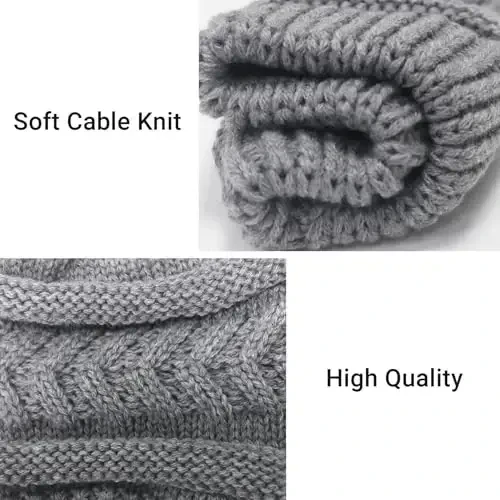 PFFY Ayollar uchun Ponytail Beanie Shlyapa Qishki Issiq Trikotaj Beanie Yuqori Tugunli Shlyapalar Bosh Suyagi Qopqog'i - 5