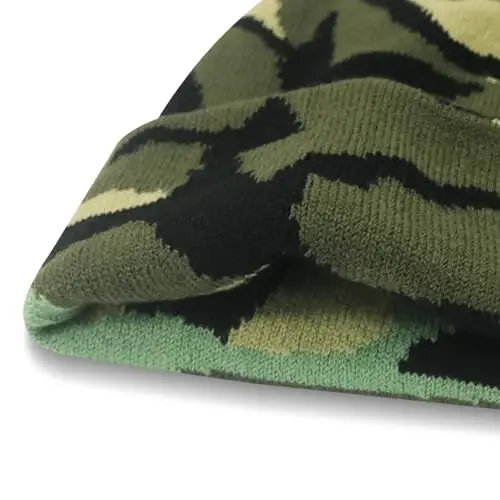 PFFY Beanie для мужчин женщин унисекс вязаная шапка с отворотом простая зимняя шапка-бини шапка-череп - 5