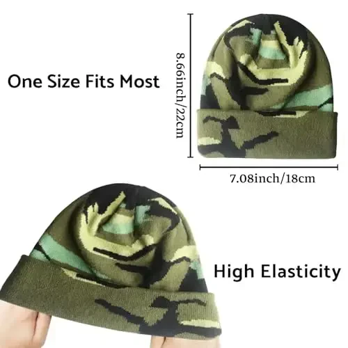 PFFY Beanie for Men Women Unisex Knit Cuffed Plain Winter Beanies Hats Skull Cap - 6