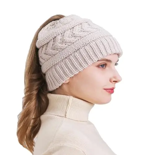 PFFY Beanie Hat for Women Winter Warm Knit Beanies Hats Skull Cap | Cold Weather Knit Hat, Stocking Caps, Snow Warm Hats For Winter Toboggans, Running, Skating, Traveling, Camping, Outdoor - 1