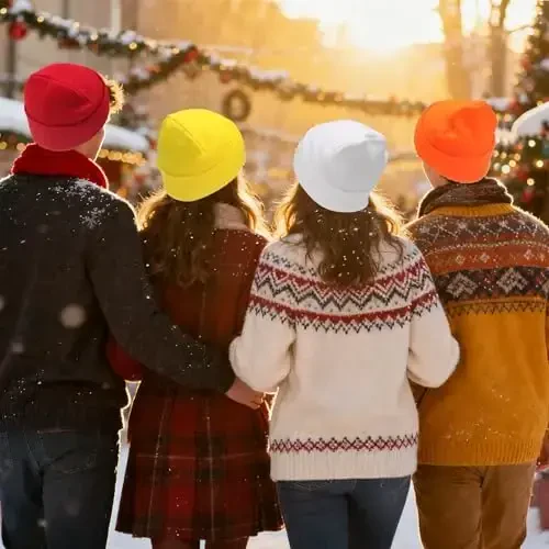 PFFY Erkaklar Ayollar Unisex Trikotaj Manjetli Oddiy Qishki Shlyapalar череп qopqoq uchun Beanie - 4