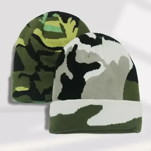 PFFY Beanie for Men Women Unisex Knit Cuffed Plain Winter Beanies Hats Skull Cap - 7