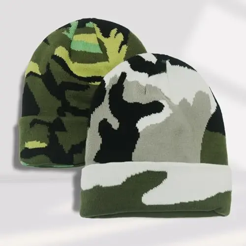 PFFY Beanie for Men Women Unisex Knit Cuffed Plain Winter Beanies Hats Skull Cap - 7