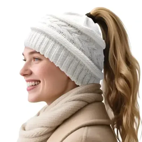 PFFY Beanie Hat for Women Winter Warm Knit Beanies Hats Skull Cap 