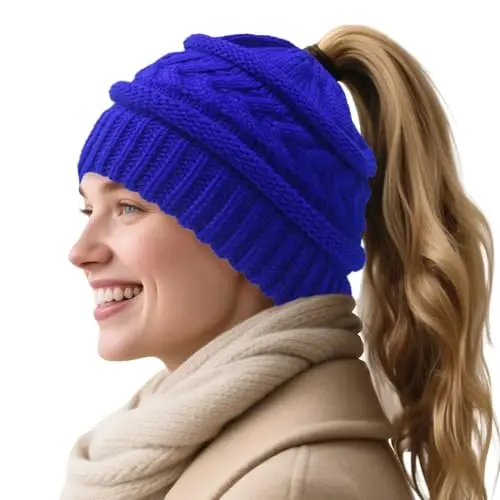 PFFY Beanie Hat for Women Winter Warm Knit Beanies Hats Skull Cap 
