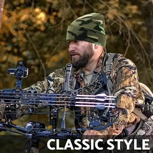 PFFY Шапка-бини для мужчин и женщин, унисекс, вязаная, с отворотом, однотонная зимняя шапка-бини, шапка-чулок - 3