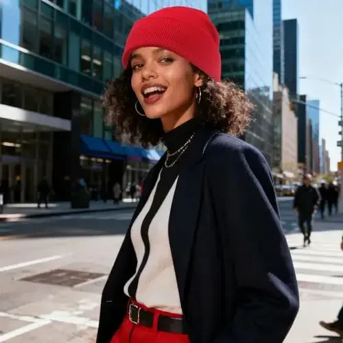 PFFY шапка для мужчин женщин унисекс вязаная с отворотом однотонная зимняя шапка-бини облегающая шапка - 2