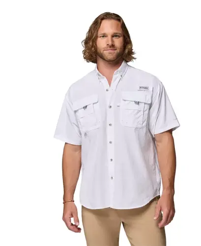 PFG Men's Bahama II UPF-50 Quick Dry Shirt - White 