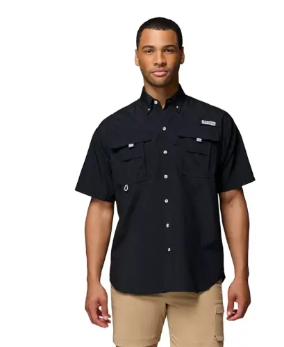 PFG Men's Bahama II UPF-50 Quick Dry Shirt - Black 