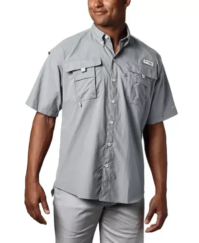 PFG Men's Bahama II UPF-50 Quick Dry Shirt - Cool Gray 