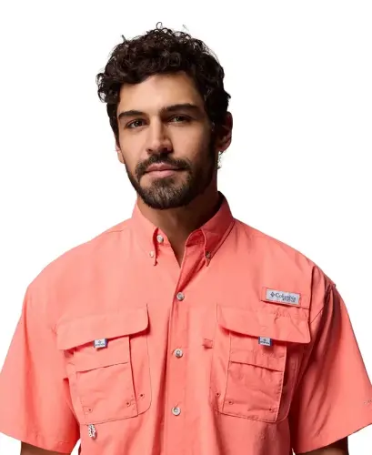 PFG Men's Bahama II UPF-50 Quick Dry Shirt - Melonade - 4