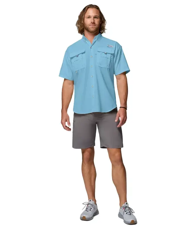 PFG Men's Bahama II UPF-50 Quick Dry Shirt - Vintage Blue - 2