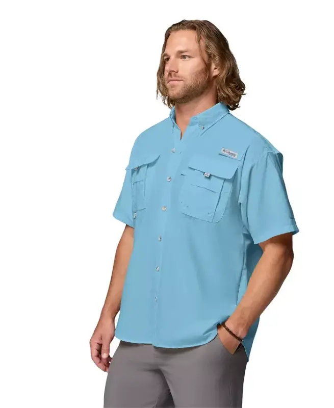 PFG Men's Bahama II UPF-50 Quick Dry Shirt - Vintage Blue - 3