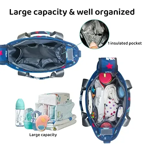 PHEBEN Diaper Bag Tote Satchel Waterproof Messenger Diaper Bags for Mom and Dad Multifunction Large Travel Tote Bags (Cute Dinosaur) - 5