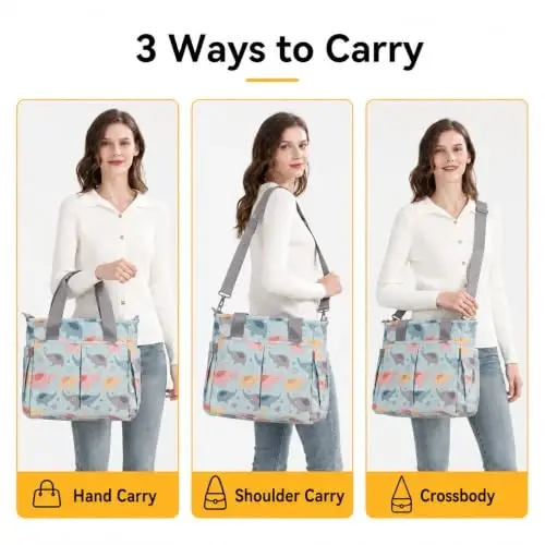 PHEBEN Diaper Bag Tote Medium Travel Baby Bag for Mom and Dad | Water-Resistant Maternity Bag with Insulated Bottle Pocket, Wet Dry Storage, Stroller Straps & Multiple Carrying Options - 4