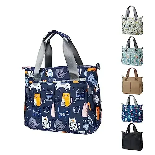 PHEBEN Diaper Bag Tote Satchel Waterproof Messenger Baby Diaper Bags for Mom and Dad Multifunction Medium Travel Tote Bags(Cat Paradise) - 1