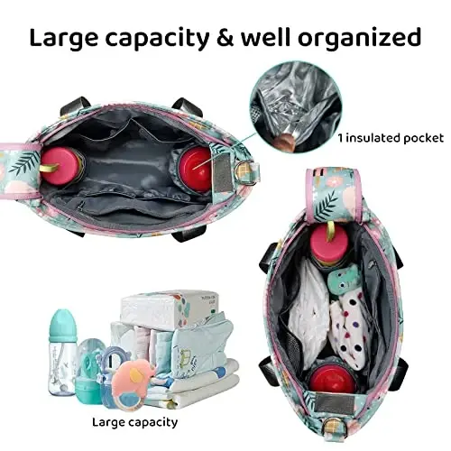 PHEBEN Diaper Bag Tote Satchel Waterproof Messenger Diaper Bags for Mom and Dad Multifunction Large Travel Tote Bags (Cartoon Dessert) - 5