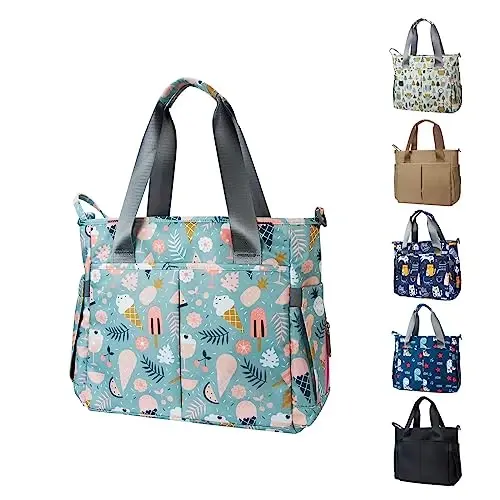 PHEBEN Diaper Bag Tote Satchel Waterproof Messenger Diaper Bags for Mom and Dad Multifunction Large Travel Tote Bags (Cartoon Dessert) 