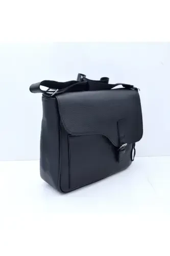 Philip Black Genuine Real Leather Messenger&Document Bag-Black - CAMEL (1)