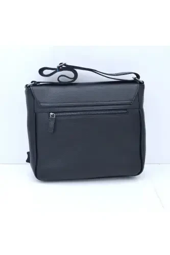 Philip Black Genuine Real Leather Messenger&Document Bag-Black - 3