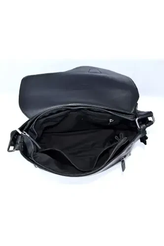 Philip Black Genuine Real Leather Messenger&Document Bag-Black - 5