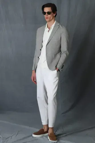 Phılıp Spor Erkek Blazer Ceket Slim Fit Gri - LUFIAN (1)