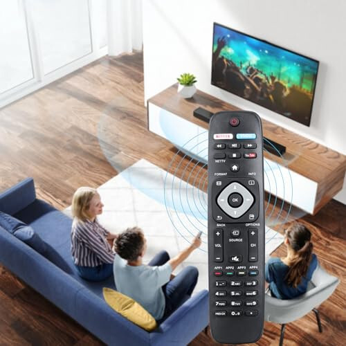 NH500UP Universal Remote Control Replacement Compatible with Philips Smart TV LCD LED 4K UHD Smart TVs - 6