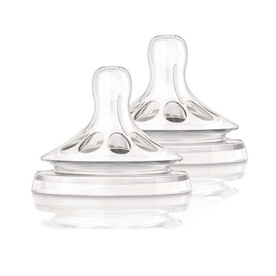 Philips Avent Natural Baby Bottle Nipple +3 Months 2 Pack - 2