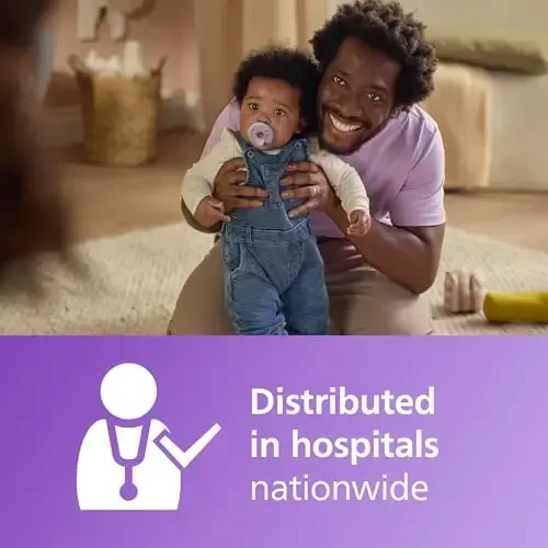 Philips Avent Soothie Orthodontic Baby Pacifiers, 100% Silicone Pacifiers, One Piece, BPA-Free, for Babies 3-18 Months, 2 Lilac and 2 Pink, 4 Pack, Model SCF192/70 - PHILIPS AVENT (1)