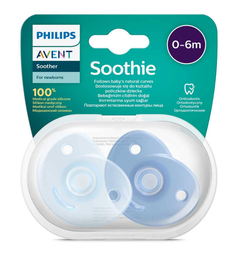 Philips Avent Soothie Ortodontik Saqlash qutisi bilan 2 dona so'rg'ich 0-6 oy - Erkaklar - 1