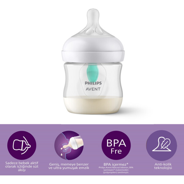 Philips Avent Tabiiy Reaktsiya Kolikka Qarshi PP Shisha 125 ml +0 oy - 4