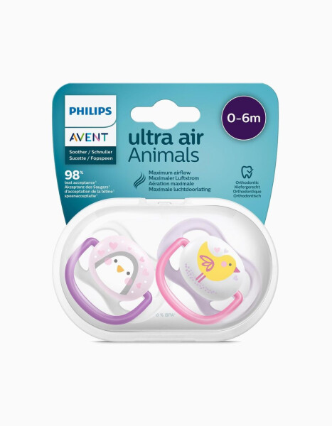 Philips Avent Ultra Air Animals 2 Pack Soother 0-6 Months - Girl - 1