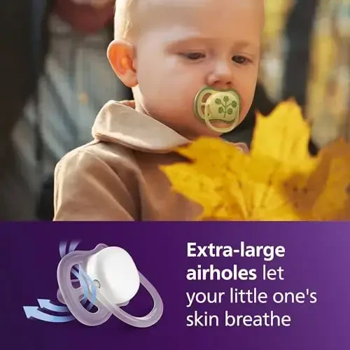 Philips Avent Ultra Air Pacifiers - Orthodontic Design, for Babies 18 Months+, Extra-Firm Silicone Symmetrical Nipple, BPA-Free, with 2 Sterilizing Cases, 4 Pack, SCF349/55 - PHILIPS AVENT (1)