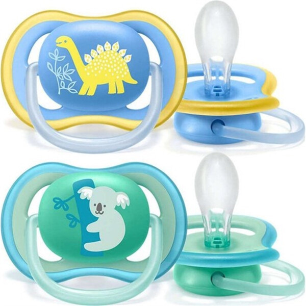 Philips Avent Ultra Air Glow in the Dark Patterned Night Soothers 2-Pack +18M - Boys - 2