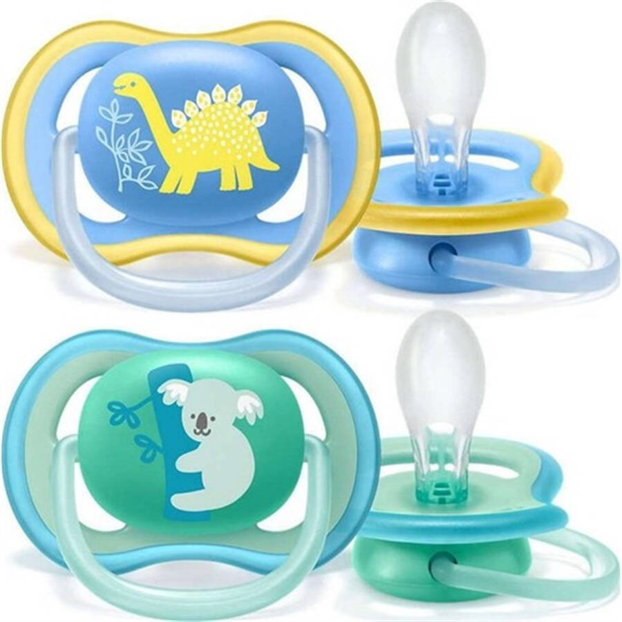 Philips Avent Ultra Air Glowda porlashi naqshlangan 2 ta tungi so'rg'ichlar +18 oy - O'g'il bolalar uchun - 2